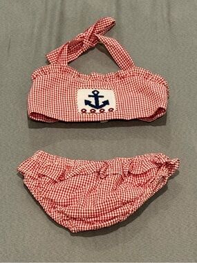 Little English smocked swimsuit
